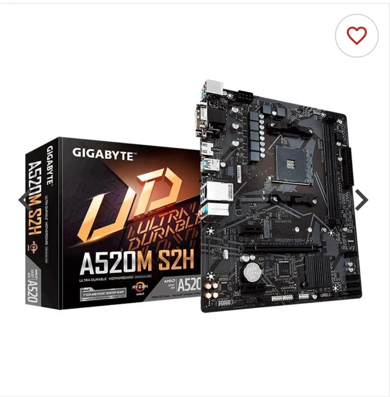 Placa Mãe A520M S2H DDR4 Socket AM4 Chipset Amd Micro Atx