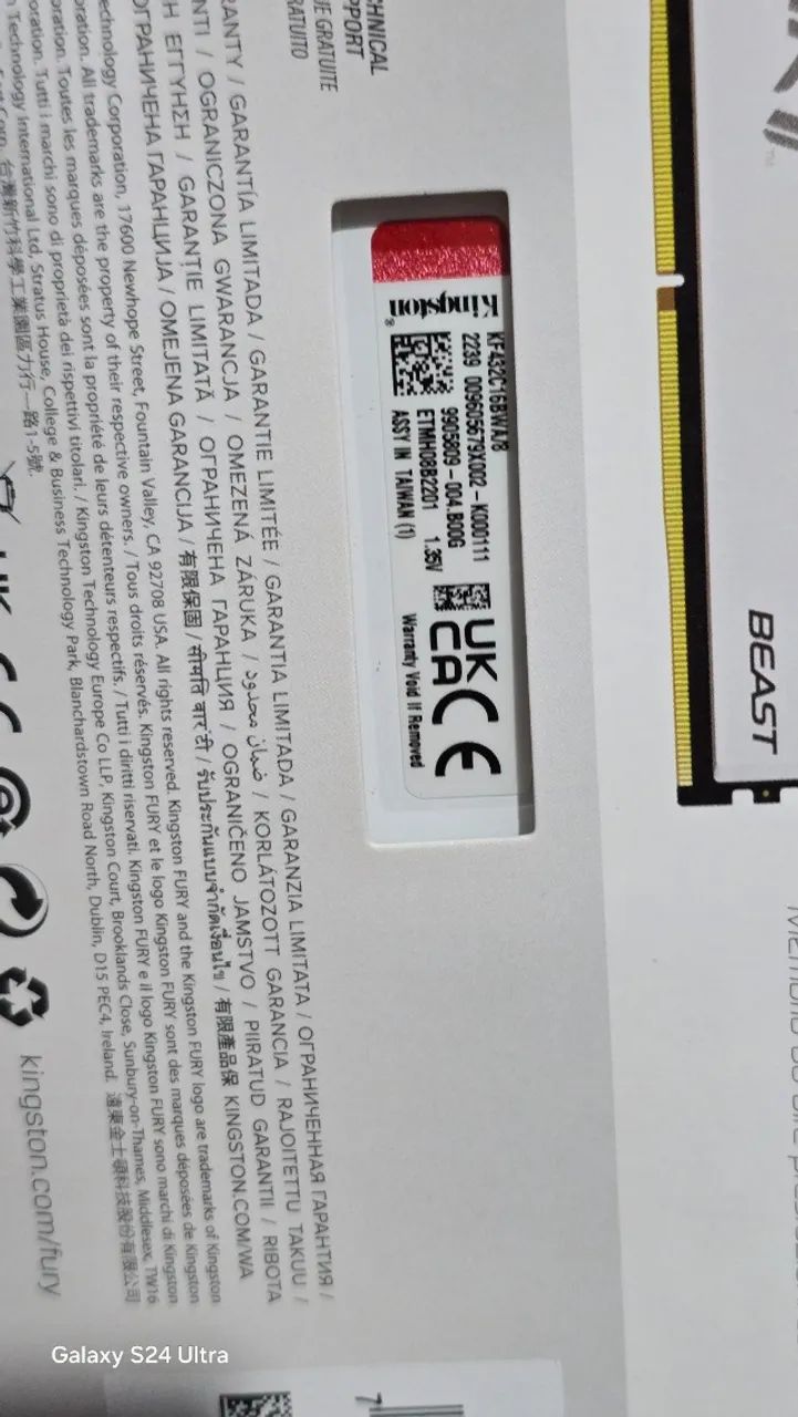 Memória Desktop Kingston Fury Beast 8gb Ddr4 3600mhz - Foto 2