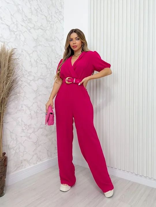 Macacão feminino rosa - Novo