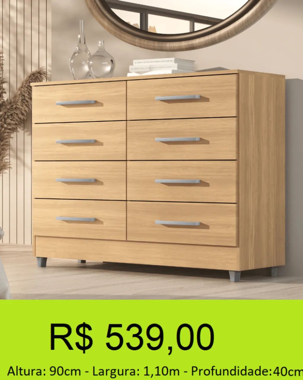 Comoda 8 gavetas com ótimo suporte