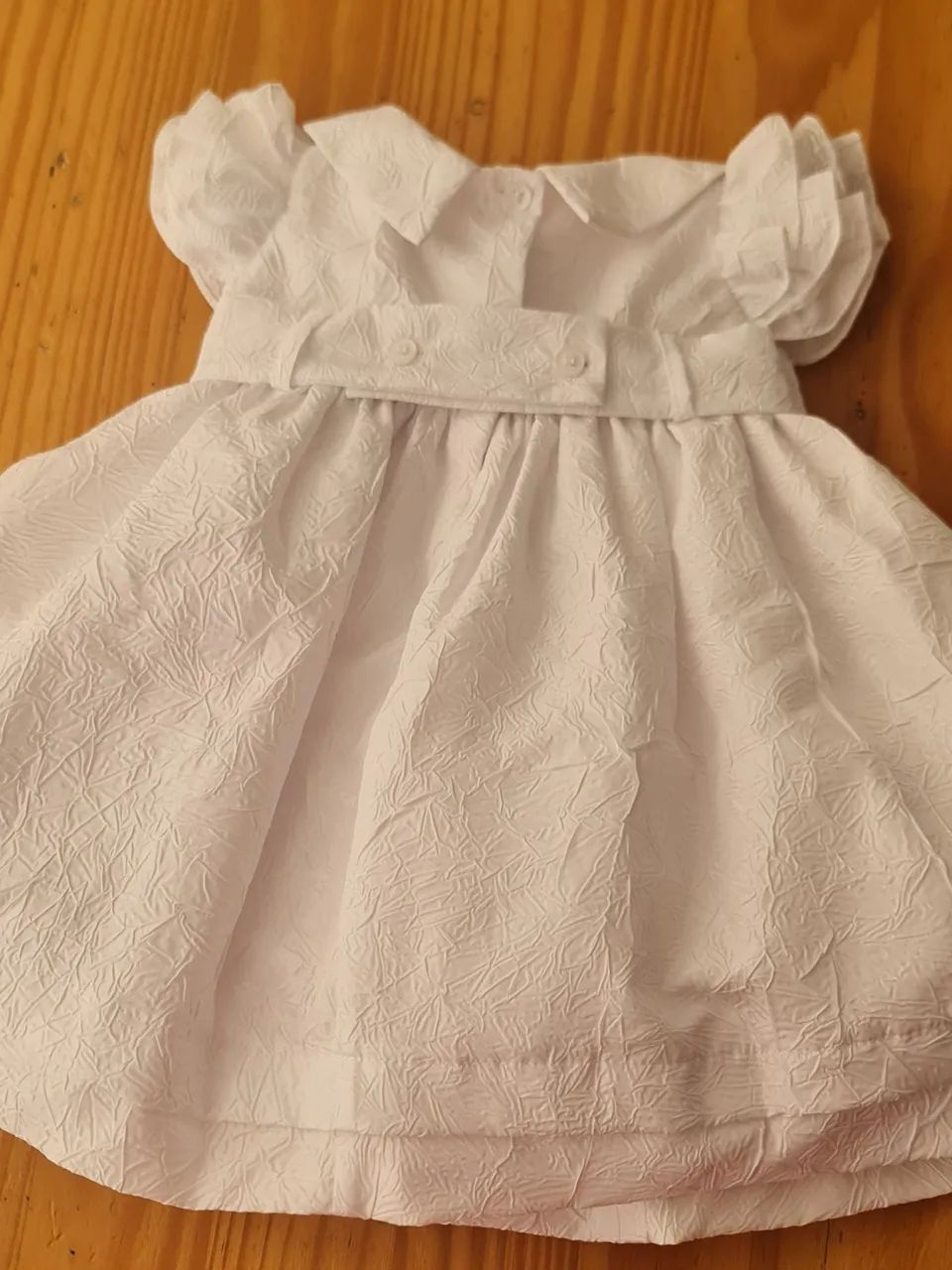 Vestido branco batizado ou festa - 6m - 12m - Foto 4