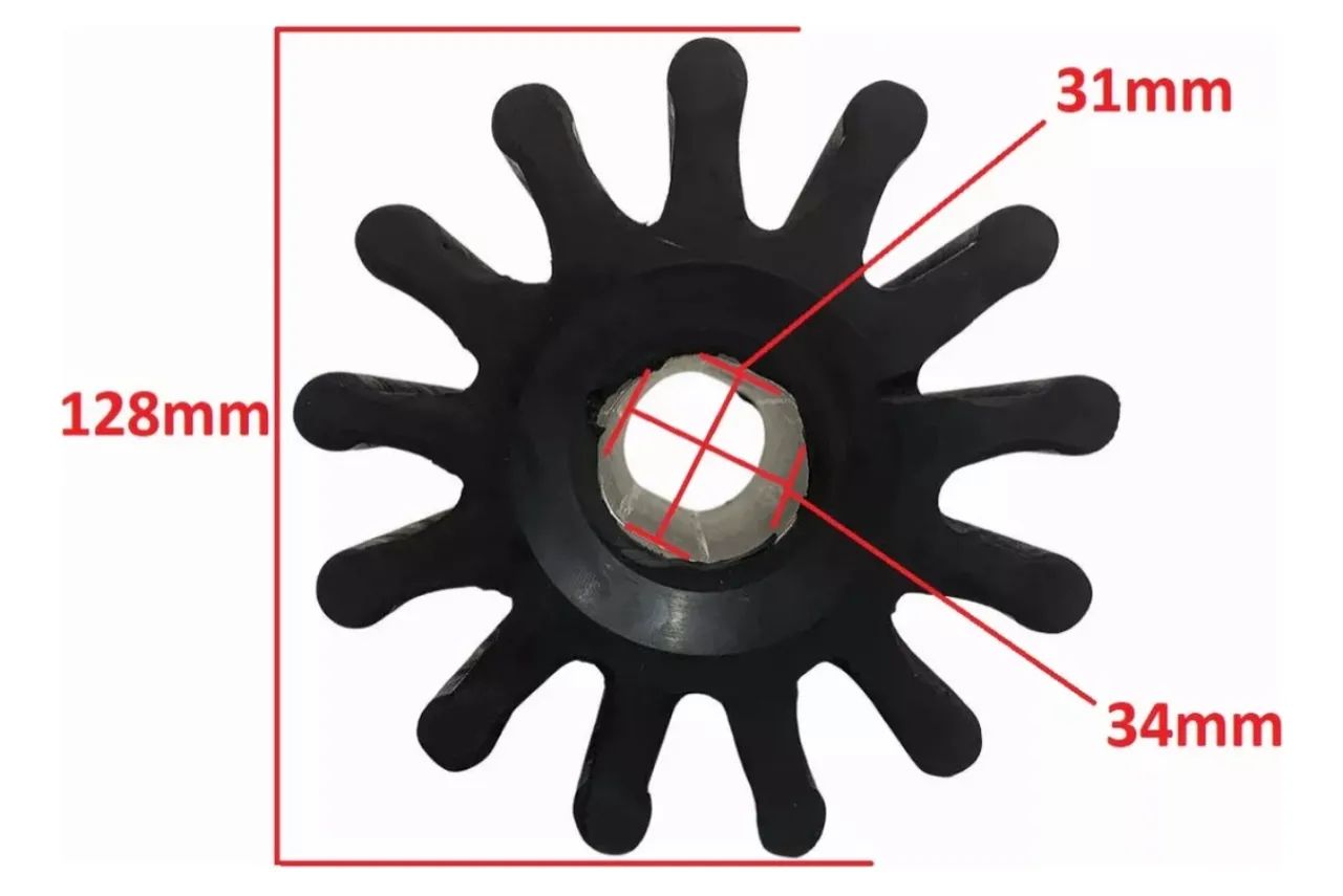 Rotor Borracha Bomba Leite 13 Alhetas Ø128x103 - Foto 2