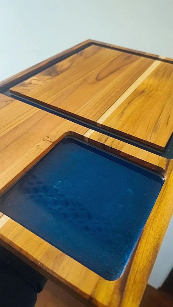 Tábua de Corte com Resina Azul - Foto 3