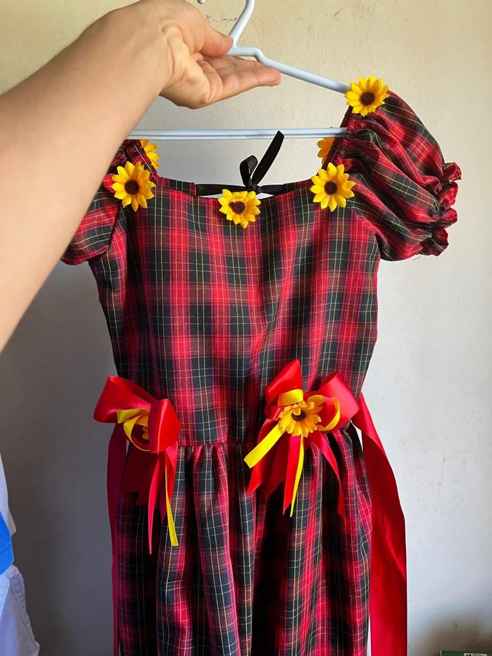 Vestido xadrez junino infantil - Foto 5