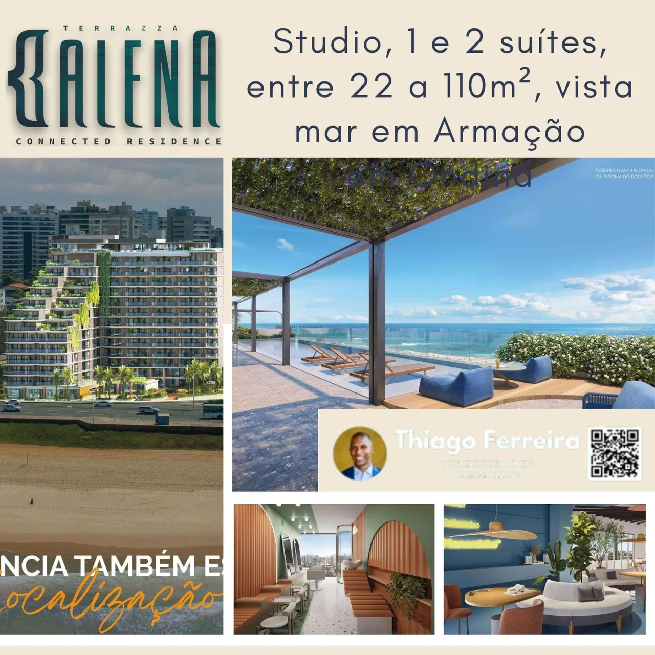 Terrazza Balena, Studio, 1 E 2 Suítes Distribuído Entre 22 A 110M²M² Em Armação. SUUKHF