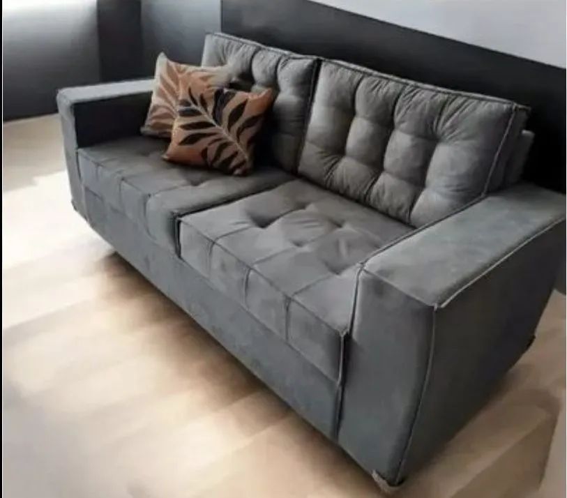 Sofa 2.00 metros cinza 4 lugares 