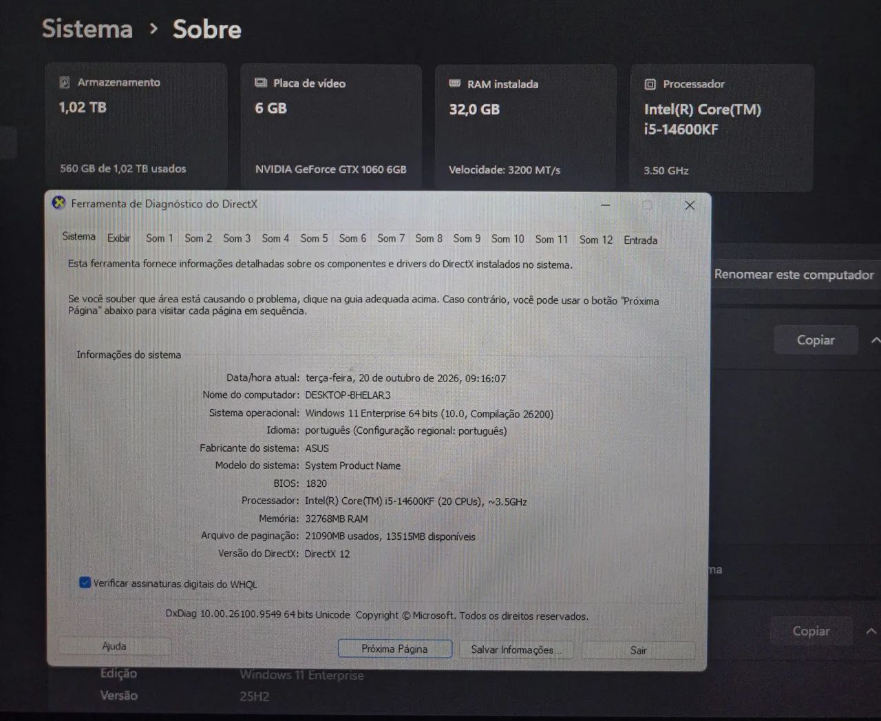Processador Intel Core i5 14600KF