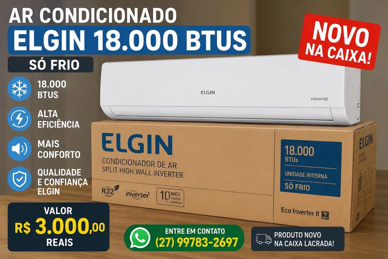 Ar condicionado elgin 18 mil btus 