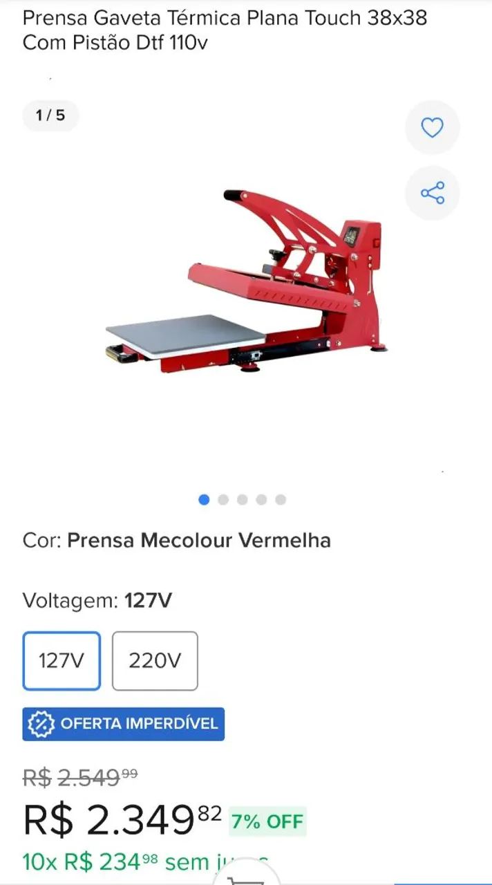 Prensa Gaveta Térmica 127v 38x38 - Foto 6