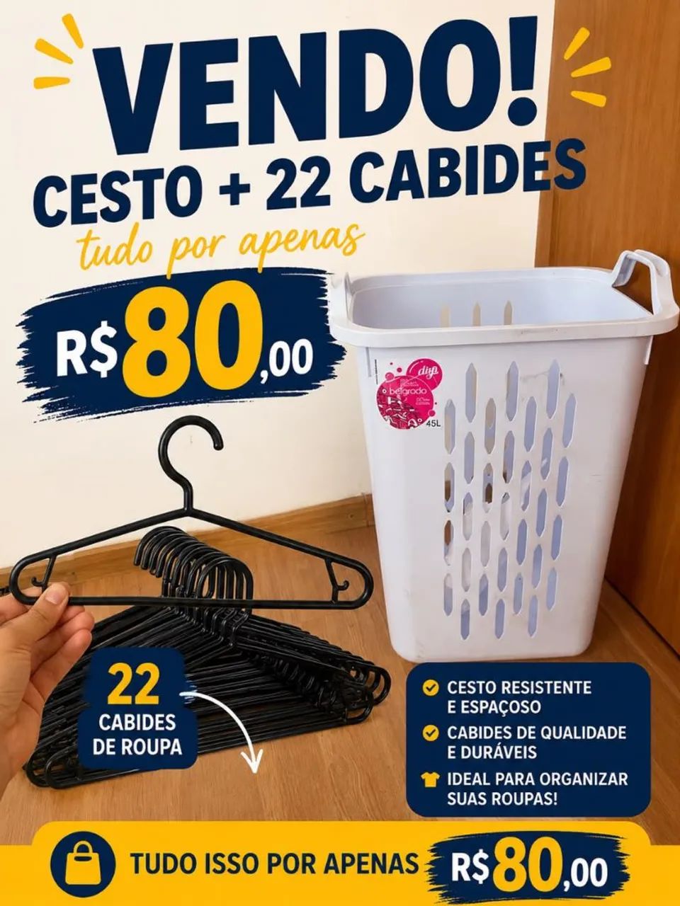 VENDOOO COLCHÃO QUEEN + CESTO E CABIDES  - Foto 2