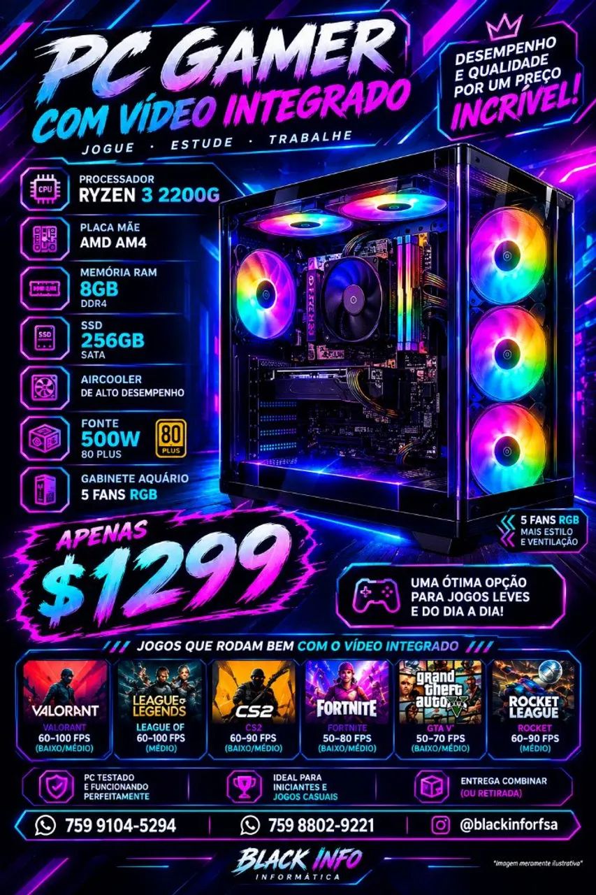 ? PC GAMER COM VÍDEO INTEGRADO