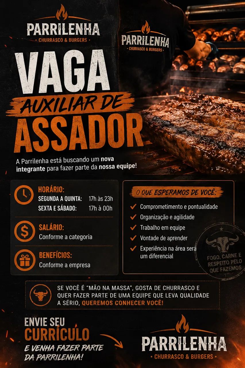 Vaga auxiliar de cozinha 