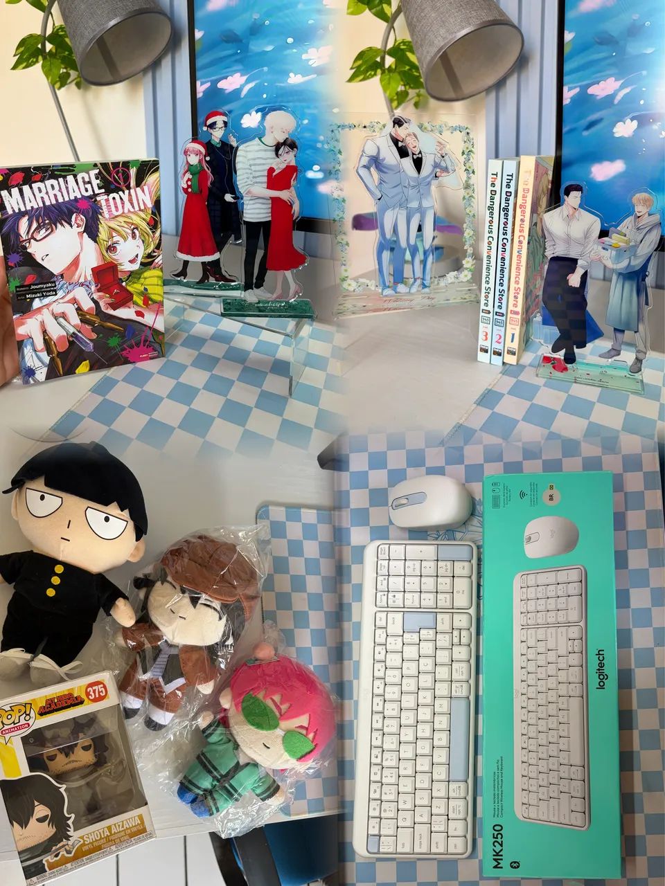 Conjunto colecionáveis animes, mangas, pelúcias 