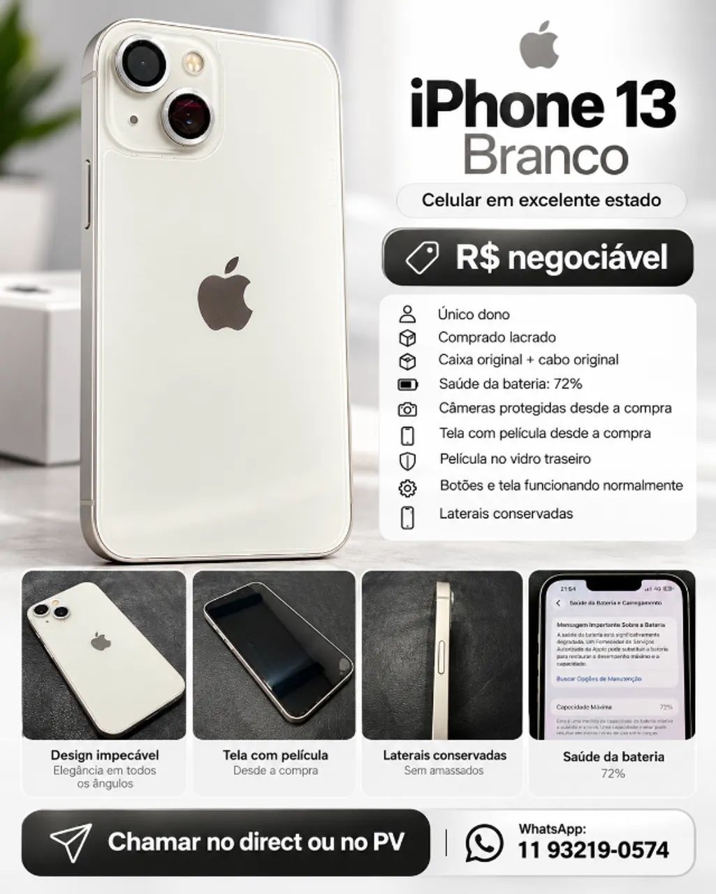 IPHONE 13 - 128GB BRANCO 