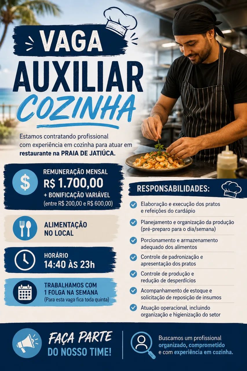 Vaga Auxiliar de Cozinha 