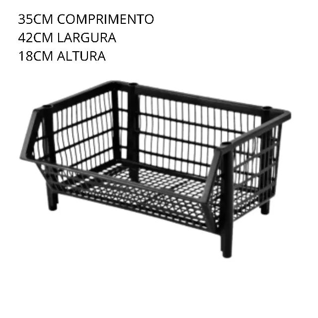 Kit 7 Cesto Expositor Plastico Médio Gondola Empilhavel - Foto 5