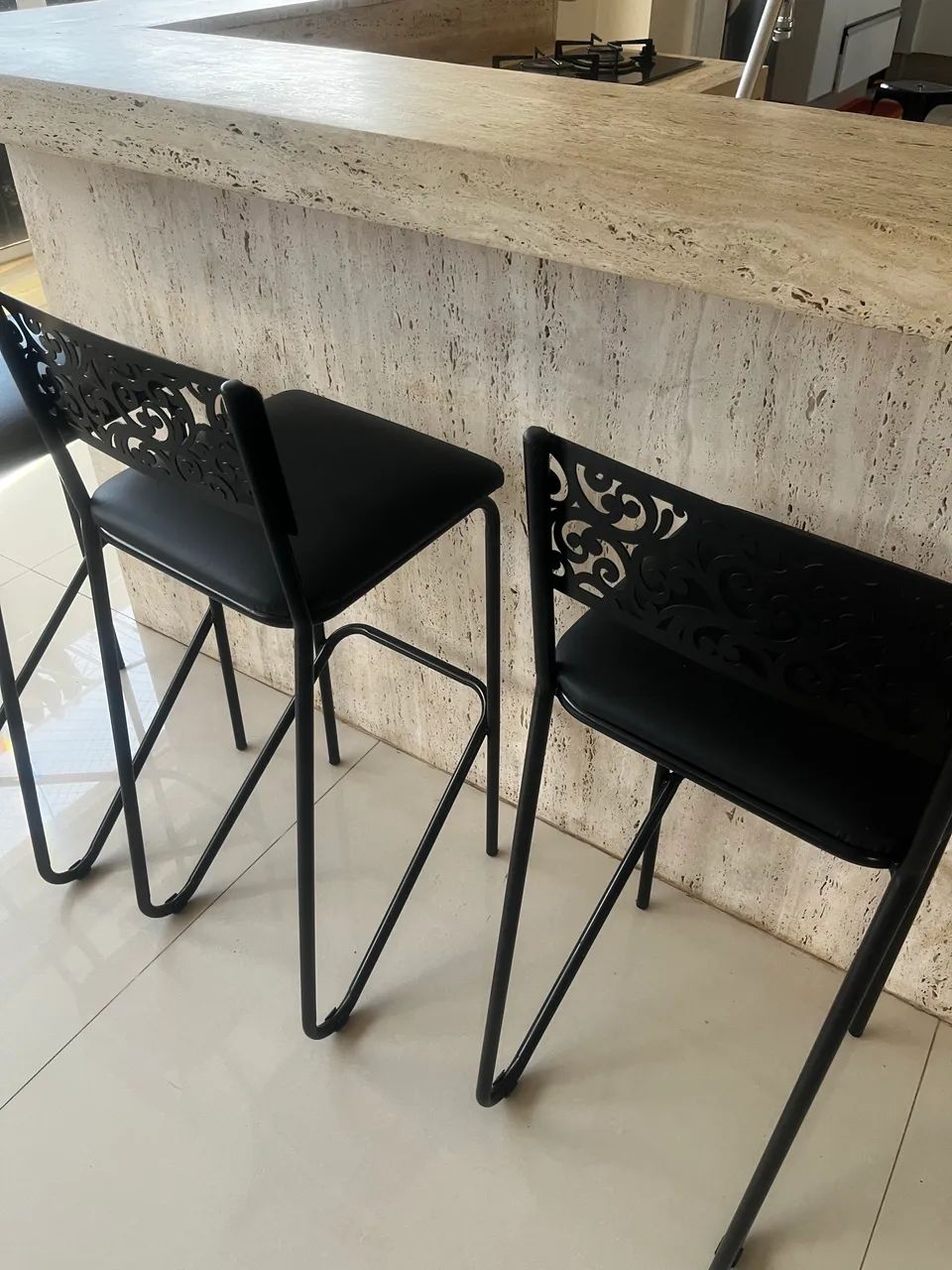 Jogo com as 3 banquetas (usadas) - Foto 2