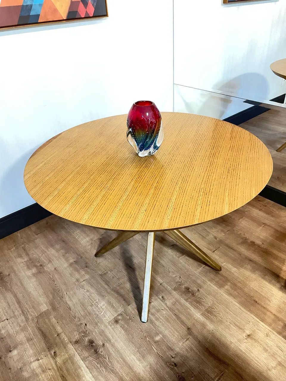 Mesa em madeira diâmetro 1,10 - Foto 2