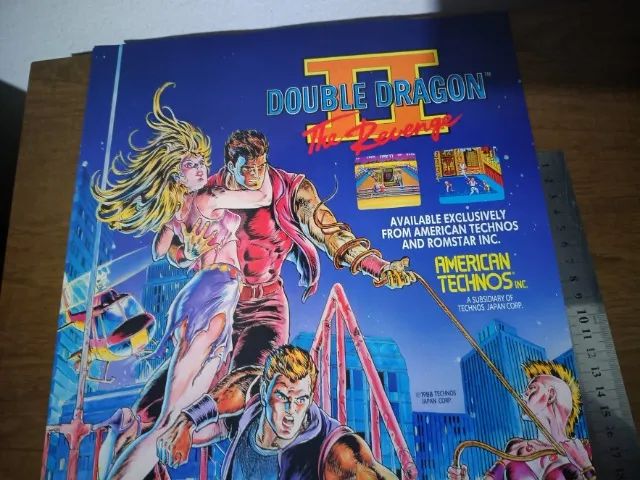 Material de divulgação Double Dragon 2 (arcade 1988) poster original da época - Foto 4