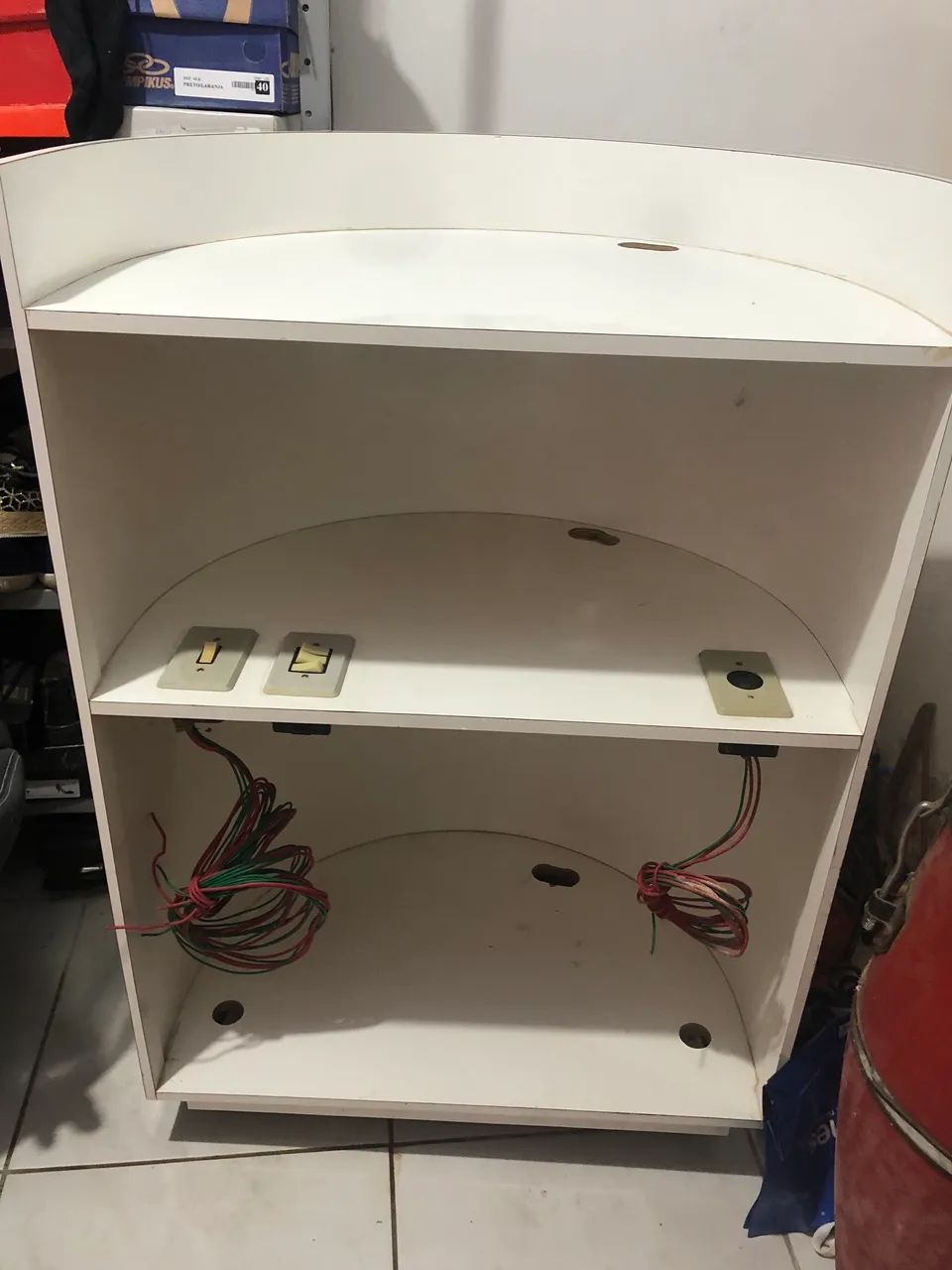 White Curved Counter / Reception or Customer Service Desk with Electrical Installation