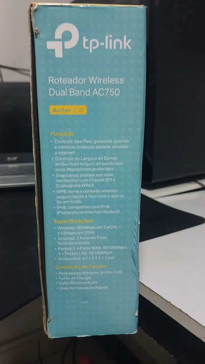 ROTADOR TP-LINK ARCHER C20 AC750 USADO - Foto 2