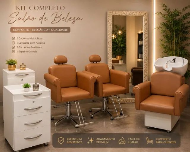 KIT COMPLETO PARA SALÃO DE BELEZA + MANICURE E PEDICURE