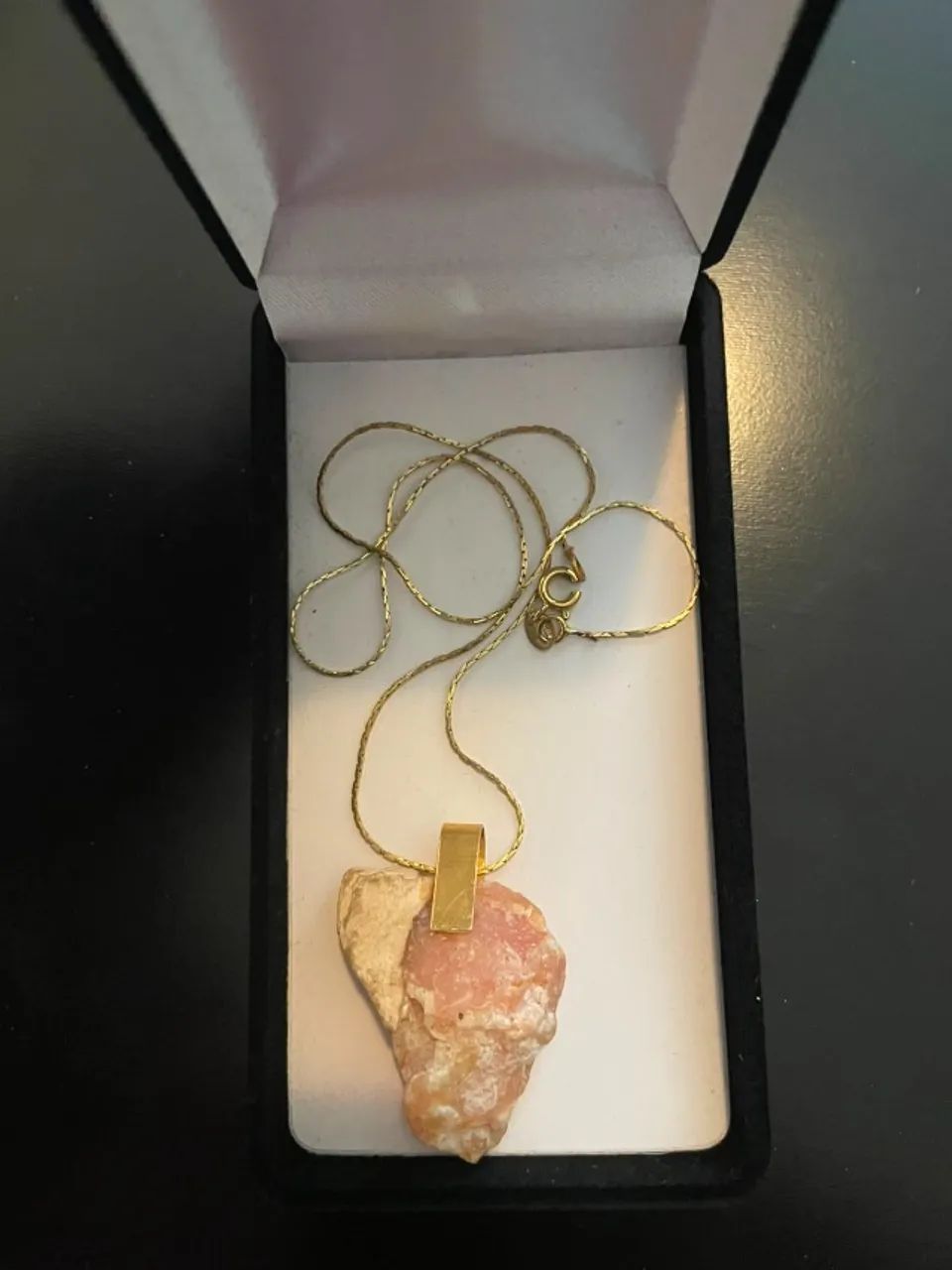 Colar Semijoia com quartzo rosa  - Foto 2