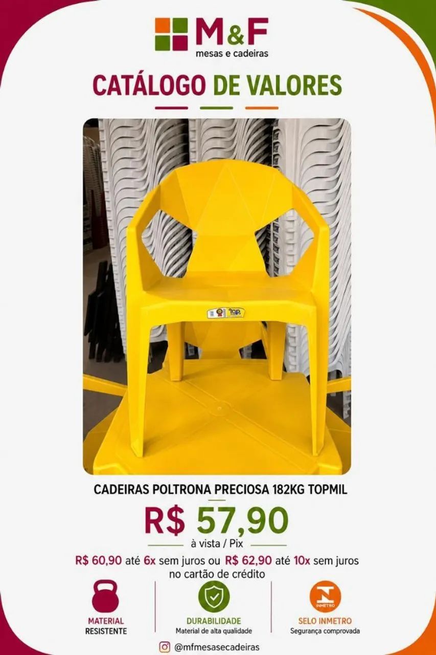 Cadeiras de plástico NOVAS DE FÁBRICA - Foto 4