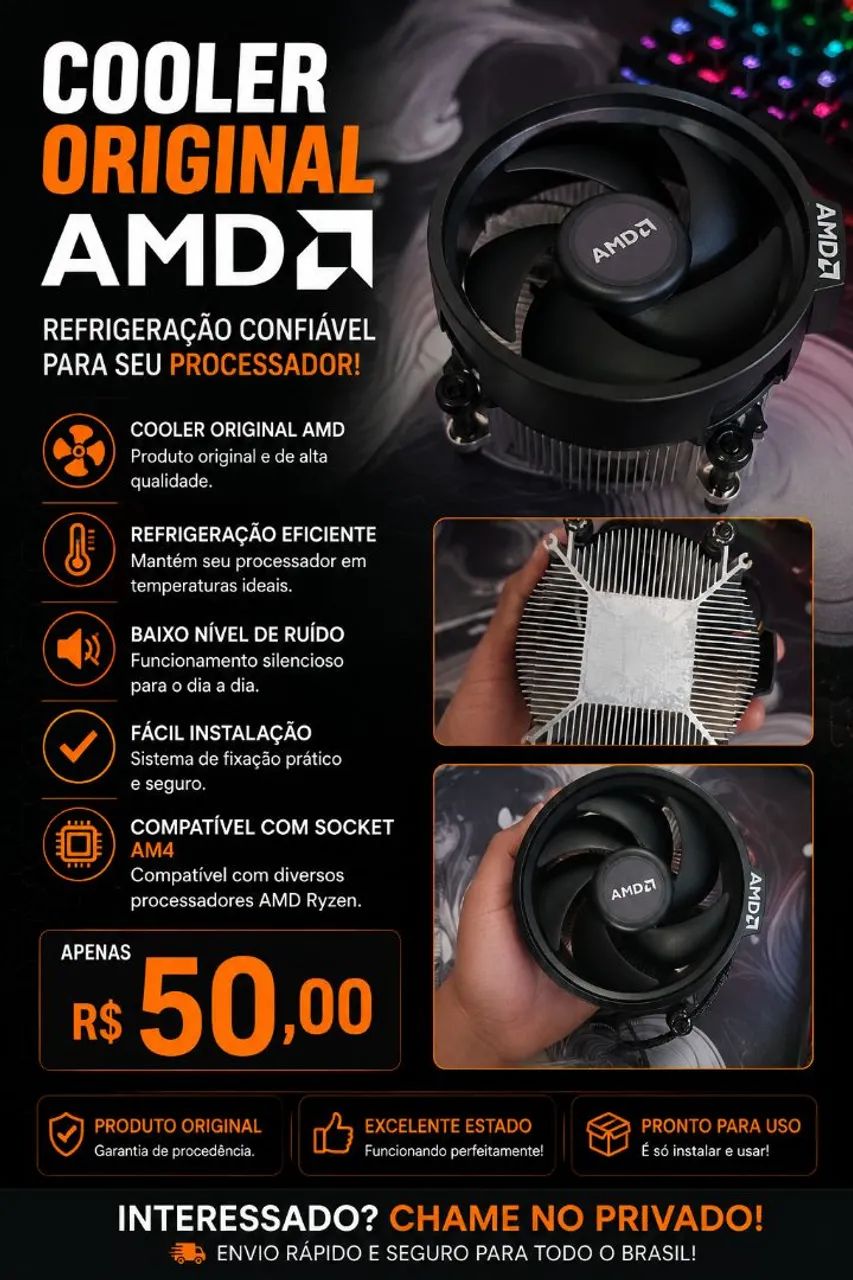 COOLER PRA PROCESSADOR AMD