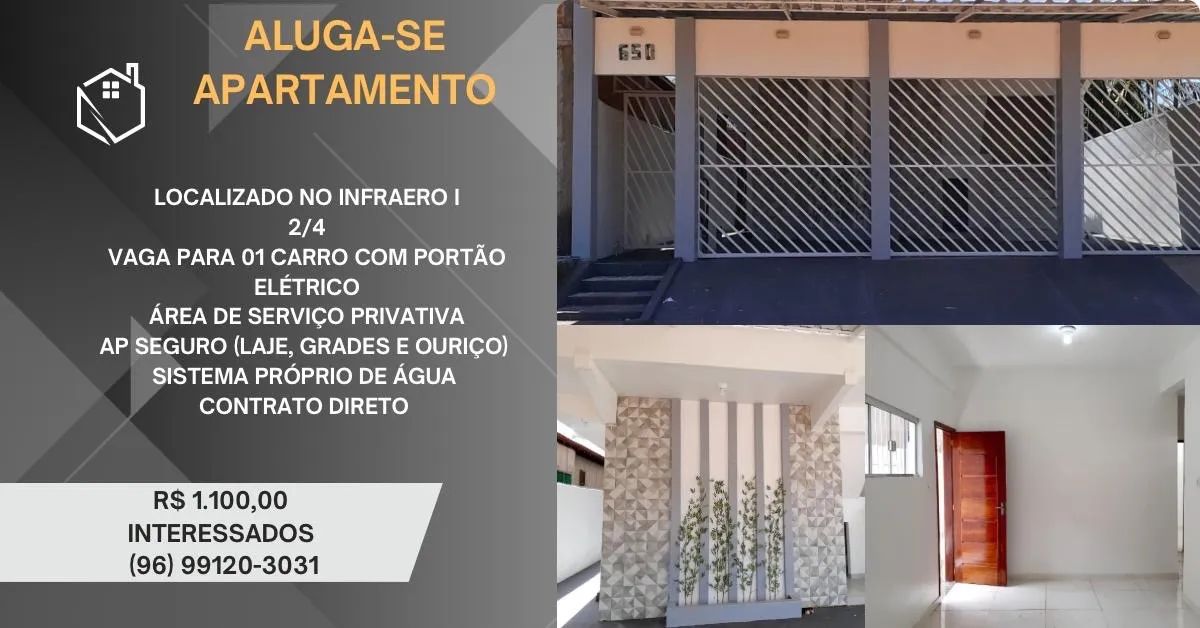 Alugo Apartamento - 2/4- térreo com garagem