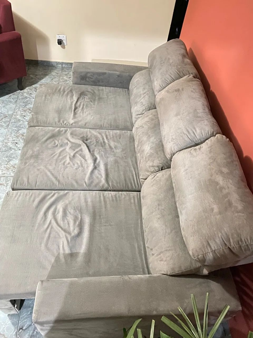 Sofá retrátil e reclinável 3 lugares cinza  - Foto 3