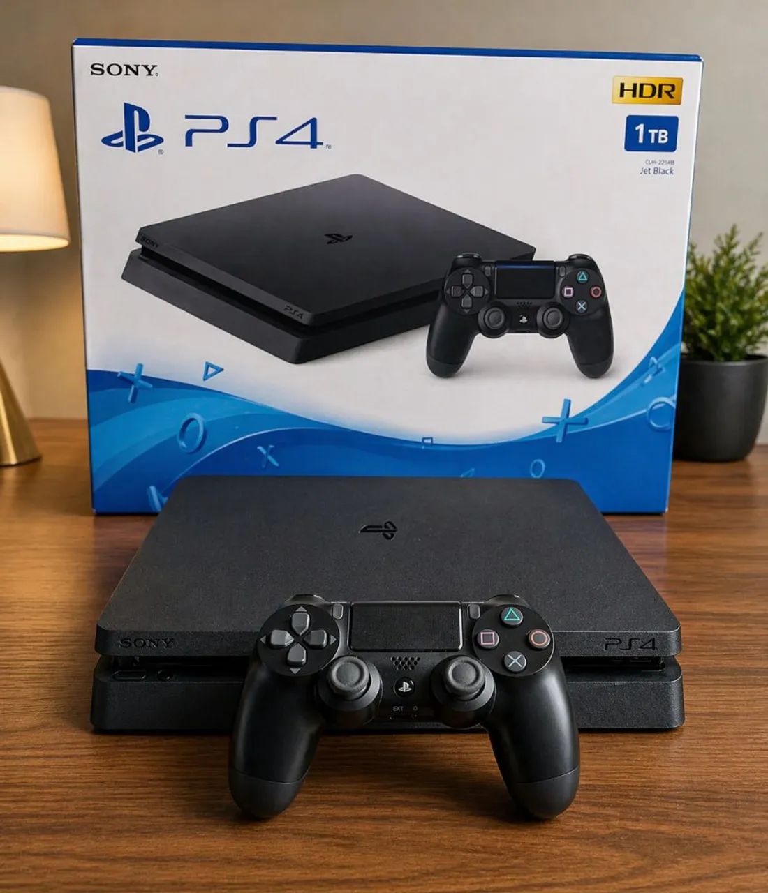 PS4 SLIM + CONTROLE ORIGINAL