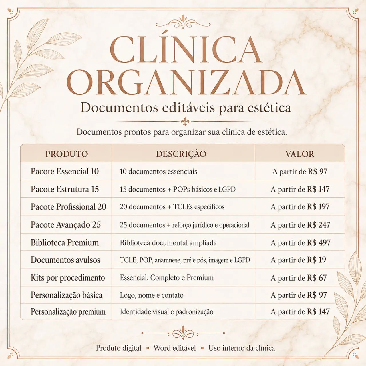 Clínica Organizada - Documentos Editáveis para Estética - Foto 2