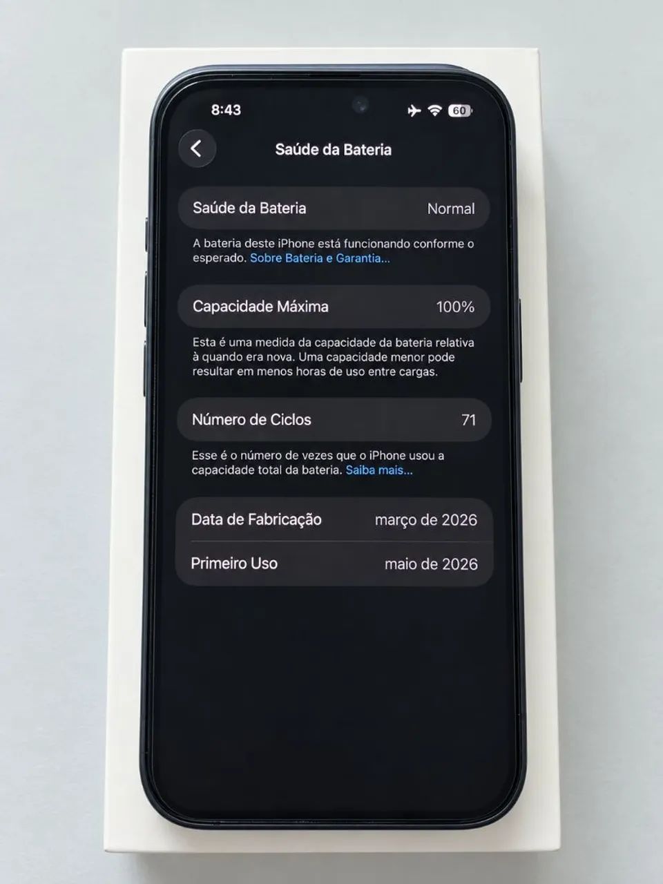 iPhone 17 Pro Max - 100% de Bateria - 71 Ciclos - Pouco Uso - Foto 2