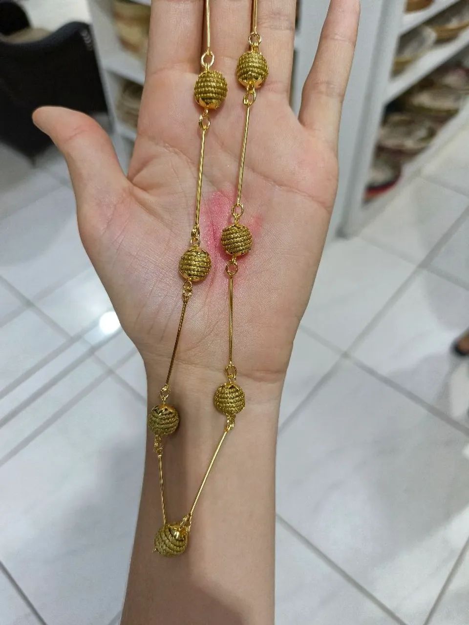 Colar em semi jóia com pingentes de Capim dourado  - Foto 3