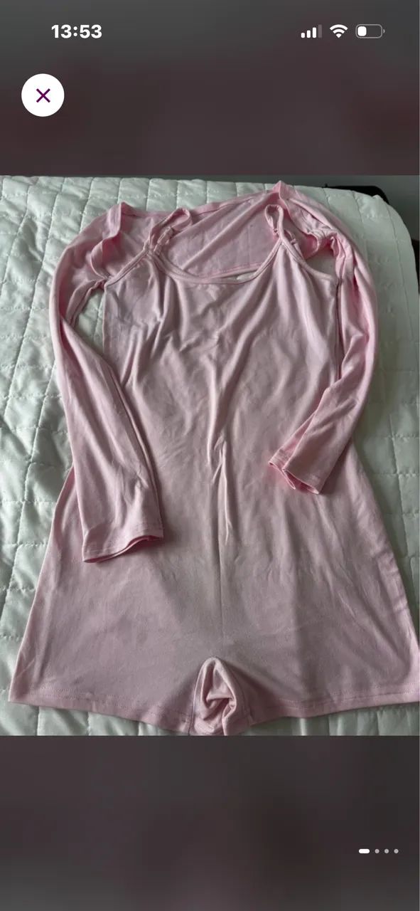 Macacão rosa yoga com bolero 