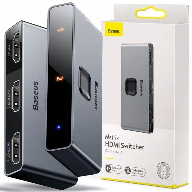 Baseus 3 HDMI Adaptador Splitter Switch Porta 4K