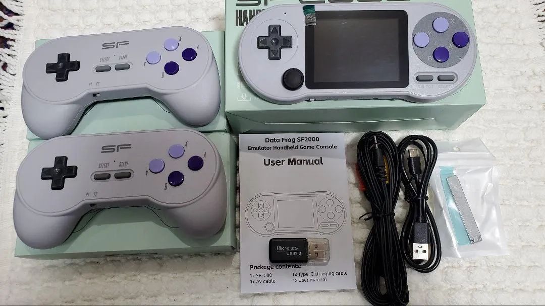 Videogame portátil datafrog SF2000 com 2 controles