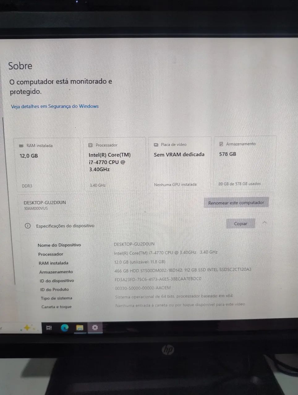 PC Gamer i7-4ª geração + SSD + 12GB RAM - Foto 3
