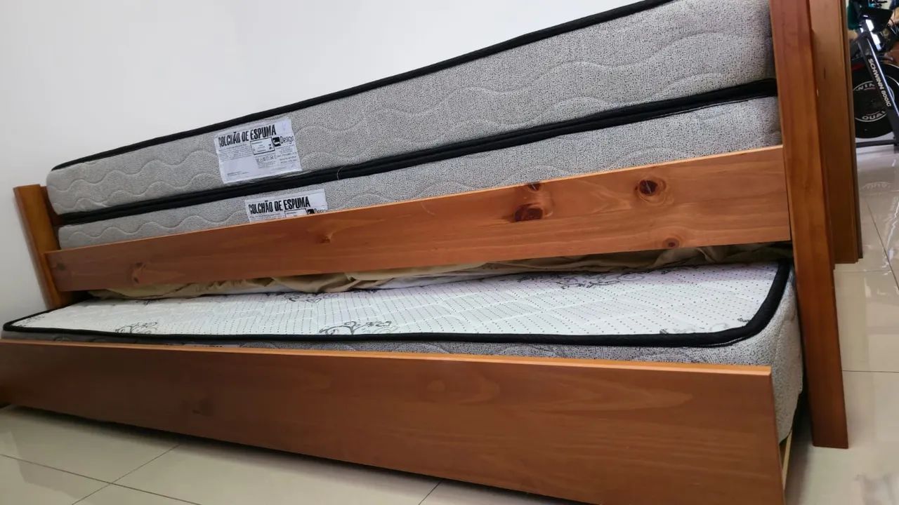 Bicama madeira maciça que vira cama de casal - Foto 4