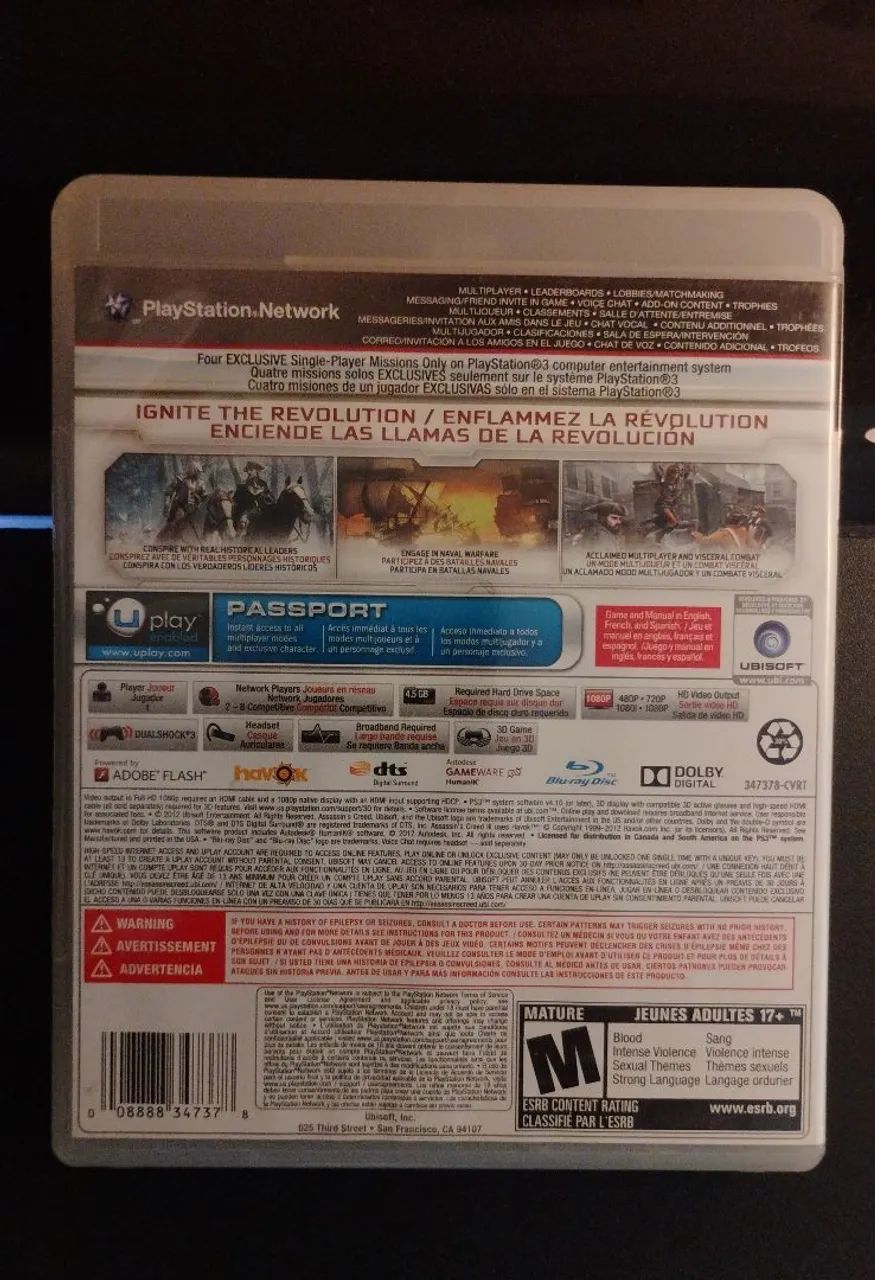 Jogo Assassins Creed 3 em mídia física usada para ps3 - Foto 2
