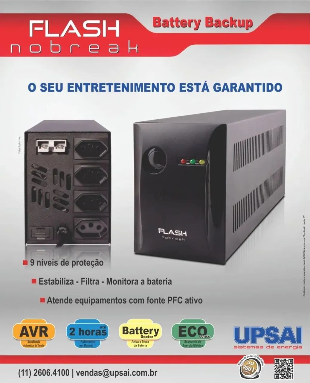 Flash Nobreak da Upsai - Bateria