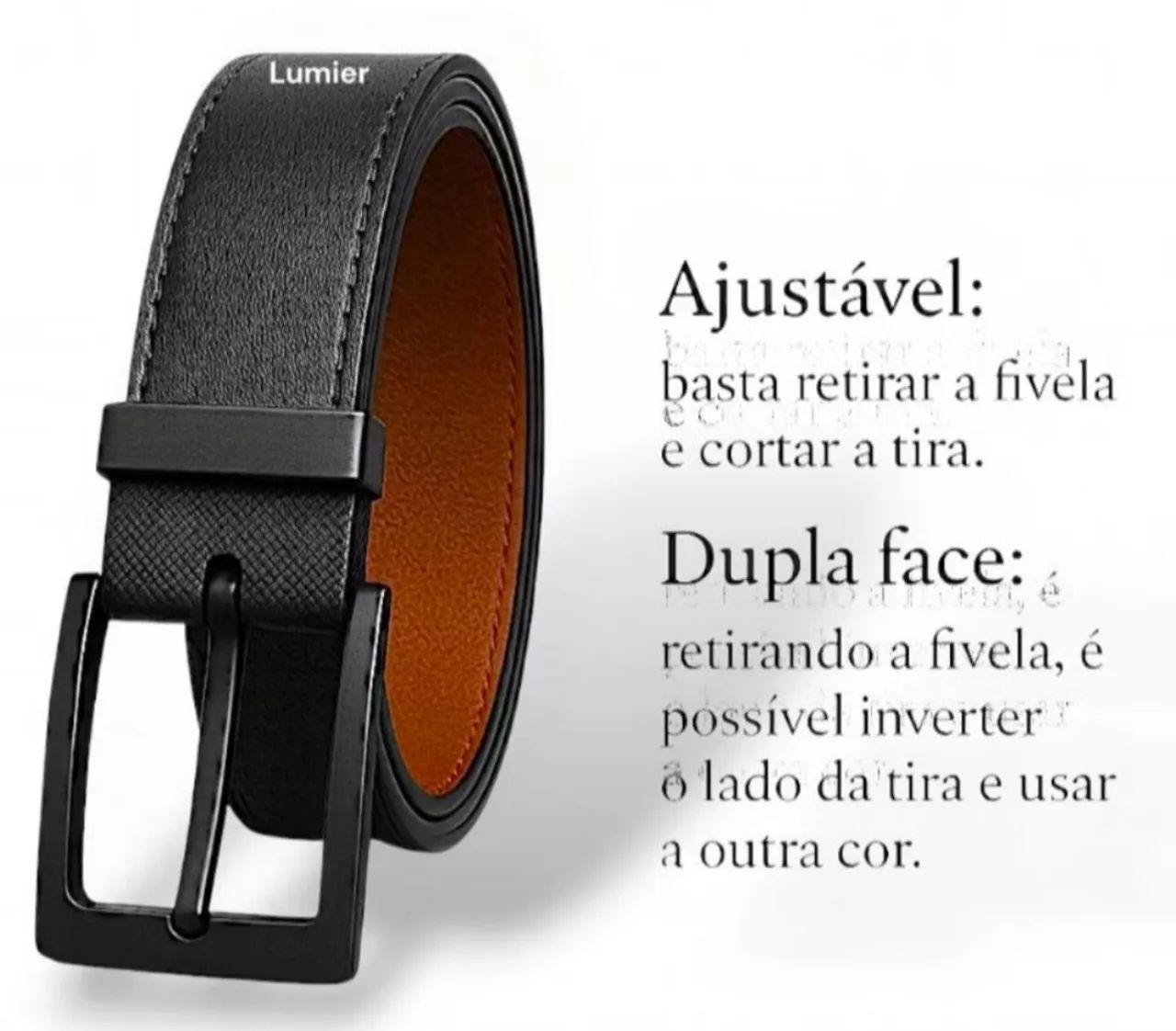 Cinto masculino 2 em 1 - Foto 2
