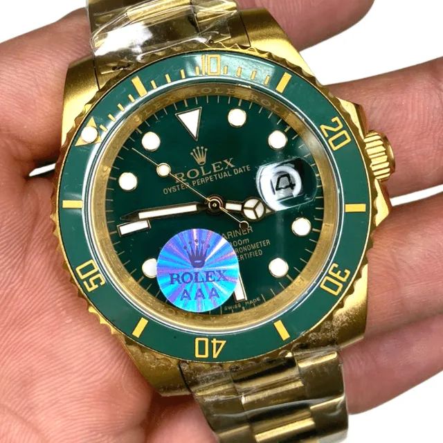Rolex Submariner Date Dourado E Verde Automático Premium C Garantia