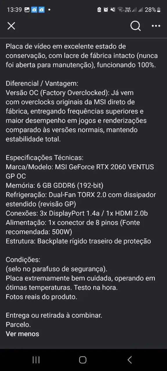Rtx 2060 ventus GP OC 6gb - Foto 3