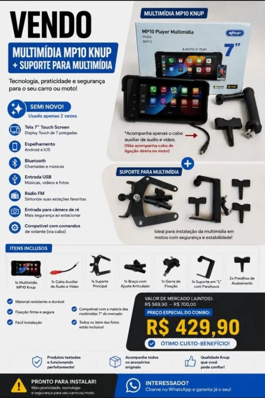 GPS com suporte para moto