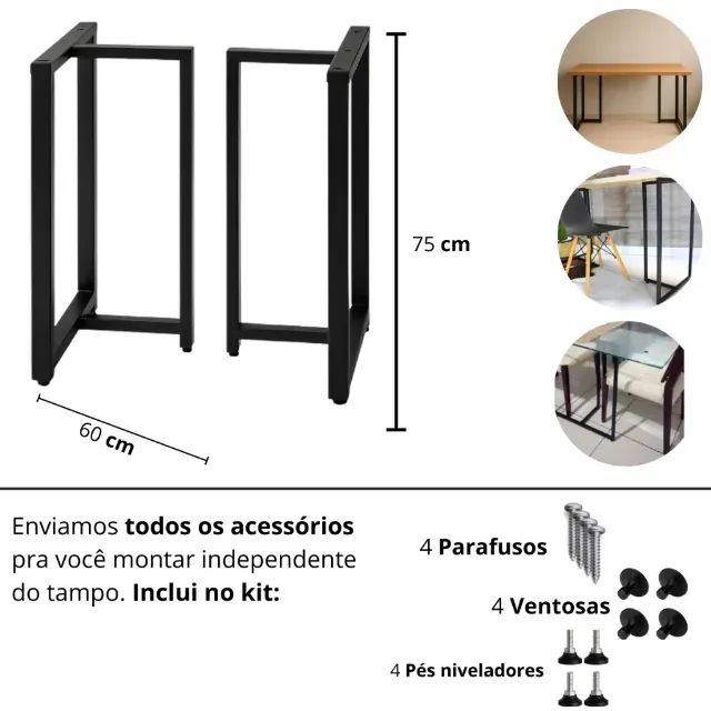 PÉ DE MESA ESTILO INDUSTRIAL - Foto 2