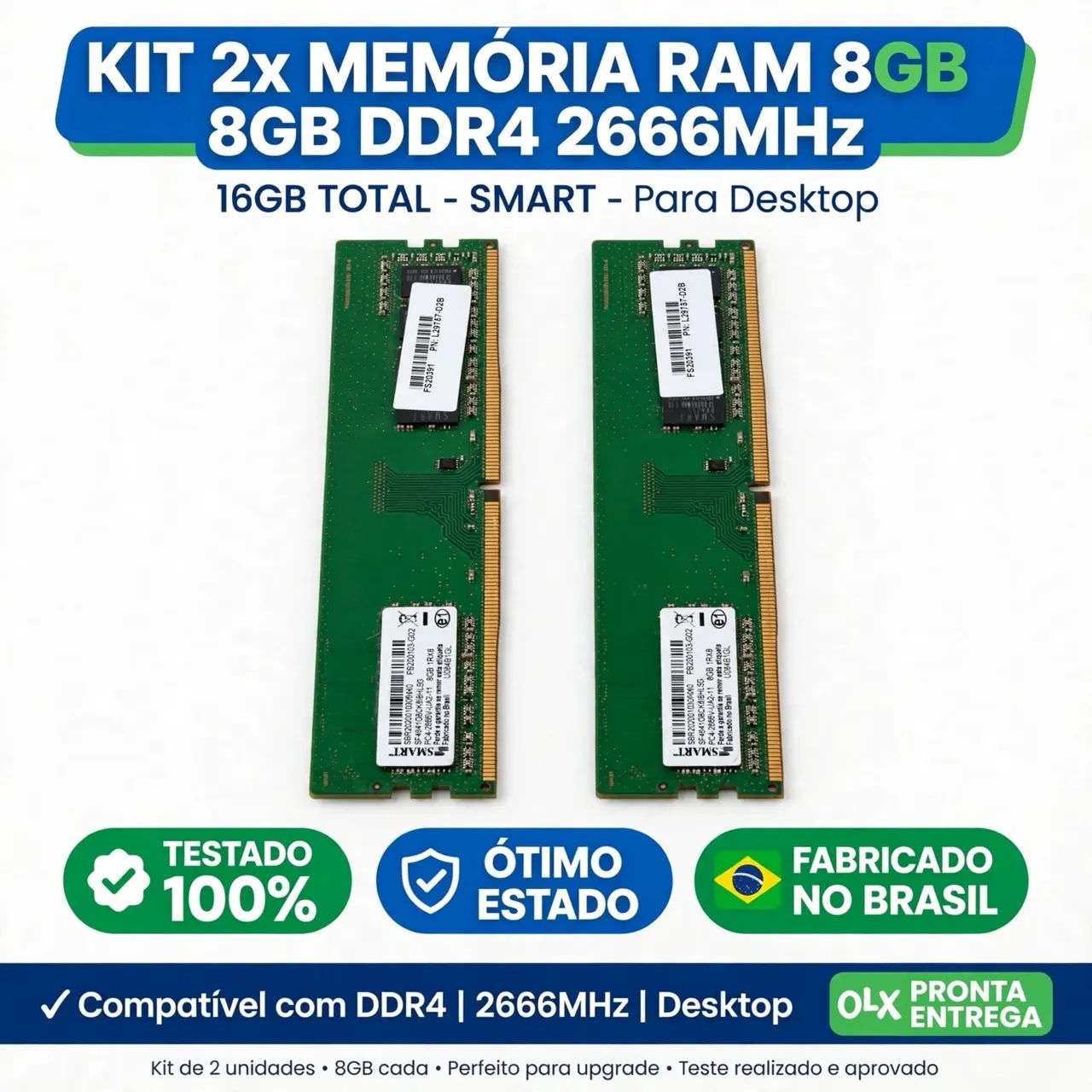 2x memória ram 8GB DDR4