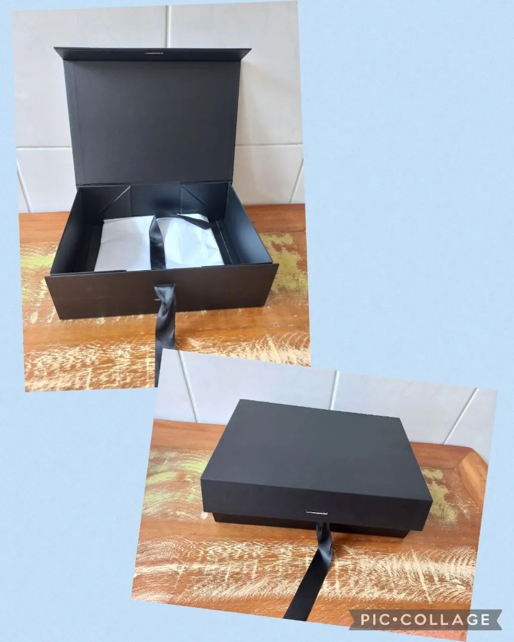 Caixa para presente/organizadora preta - 28x20x9 Em ótimo estado  - Foto 3