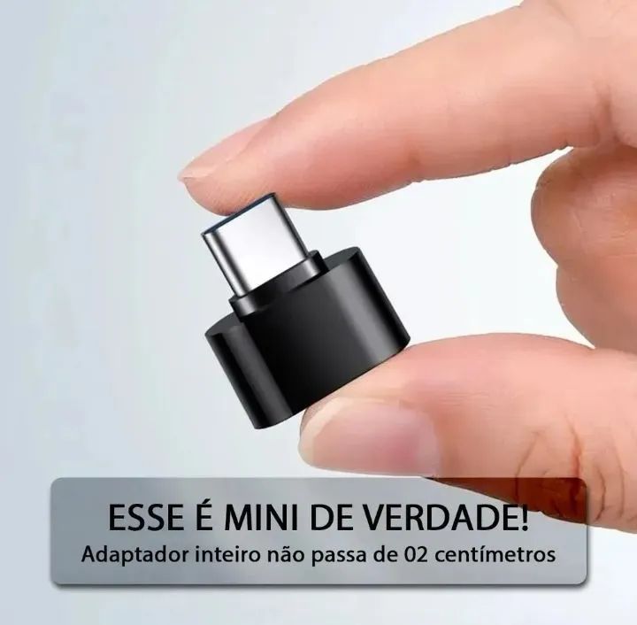 Adaptador USB fêmea para USB -C (OTG) compacto. - Foto 3